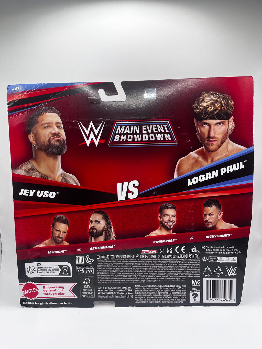 Zestaw Jey Uso vs Logan Paul WWE Main Event Showdown Series #27 (2-Pack)