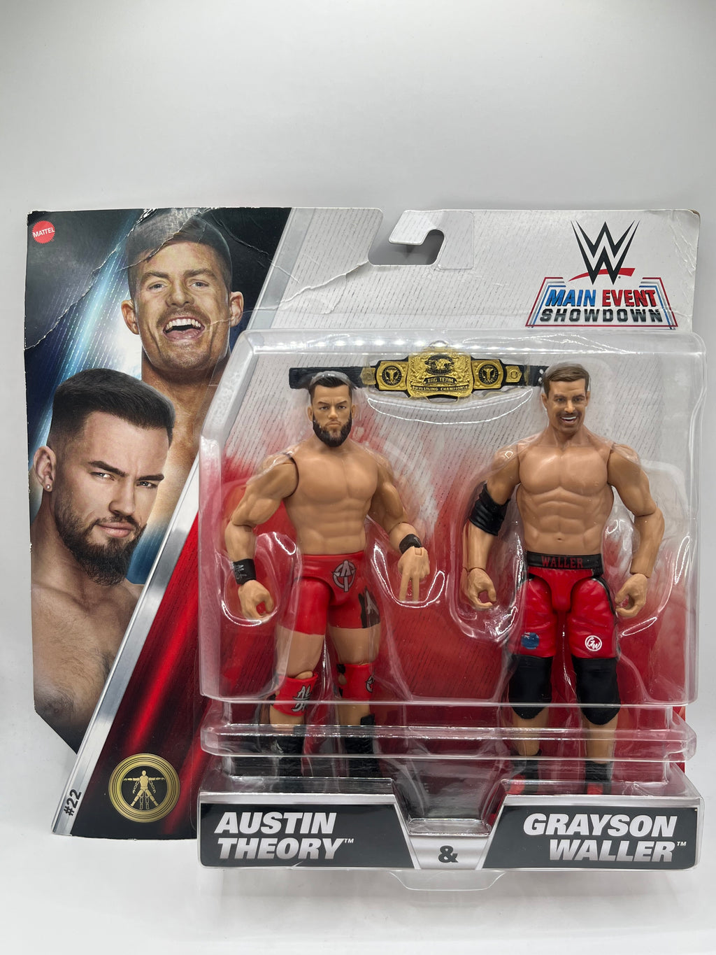 Figurki Austin Theory & Grayson Waller WWE Main Event Showdown Series #22 (2-Pack) *DMG*